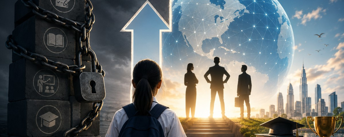 What prevents Indian School Education System to provide a global leadership?